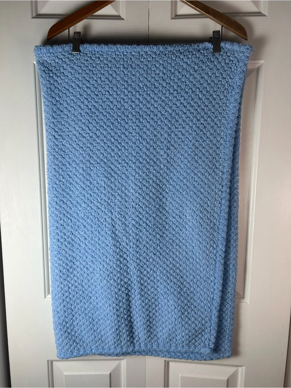 Huddles & Lots of Cuddles Football Baby Blanket Blue Textured Red Stars RN 36753
